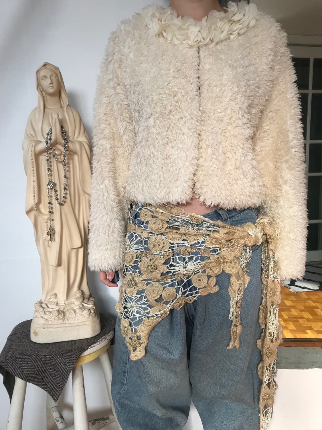  vintage flower fur cardigan 상품이미지4