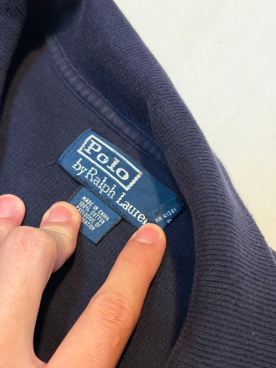 폴로 랄프로렌 반집업 코튼 니트 네이비 상품이미지4