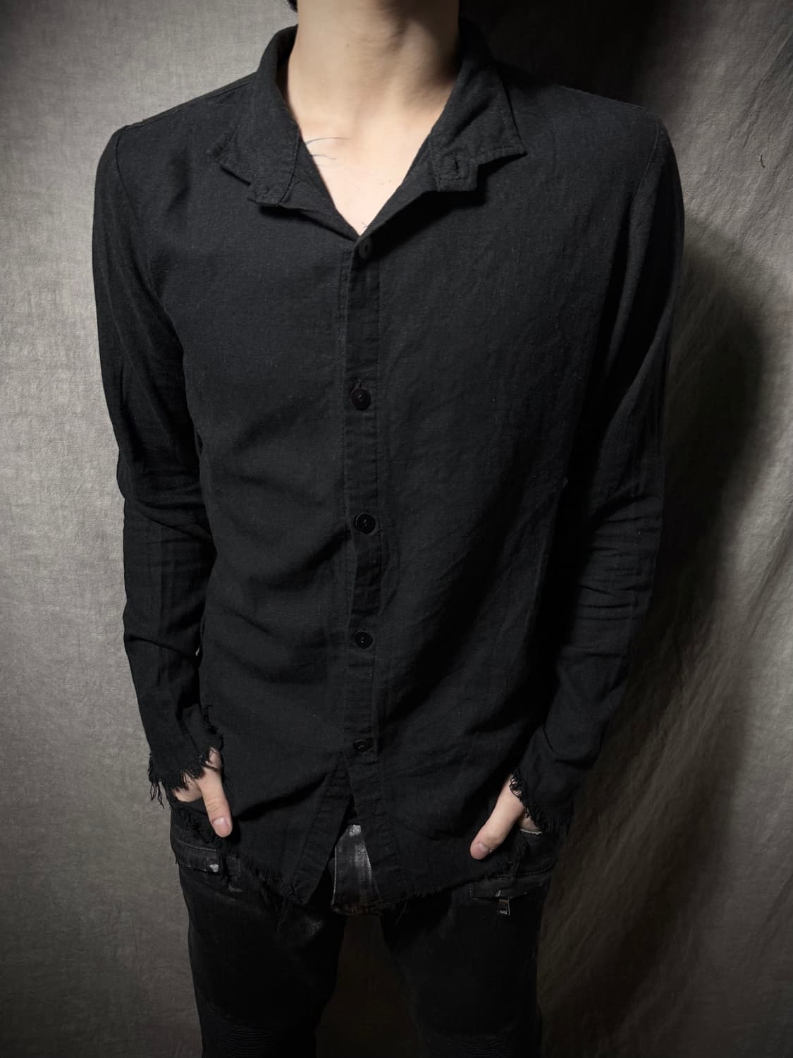 CATORCE Side Panel Cutout Linen Shirt  상품이미지2