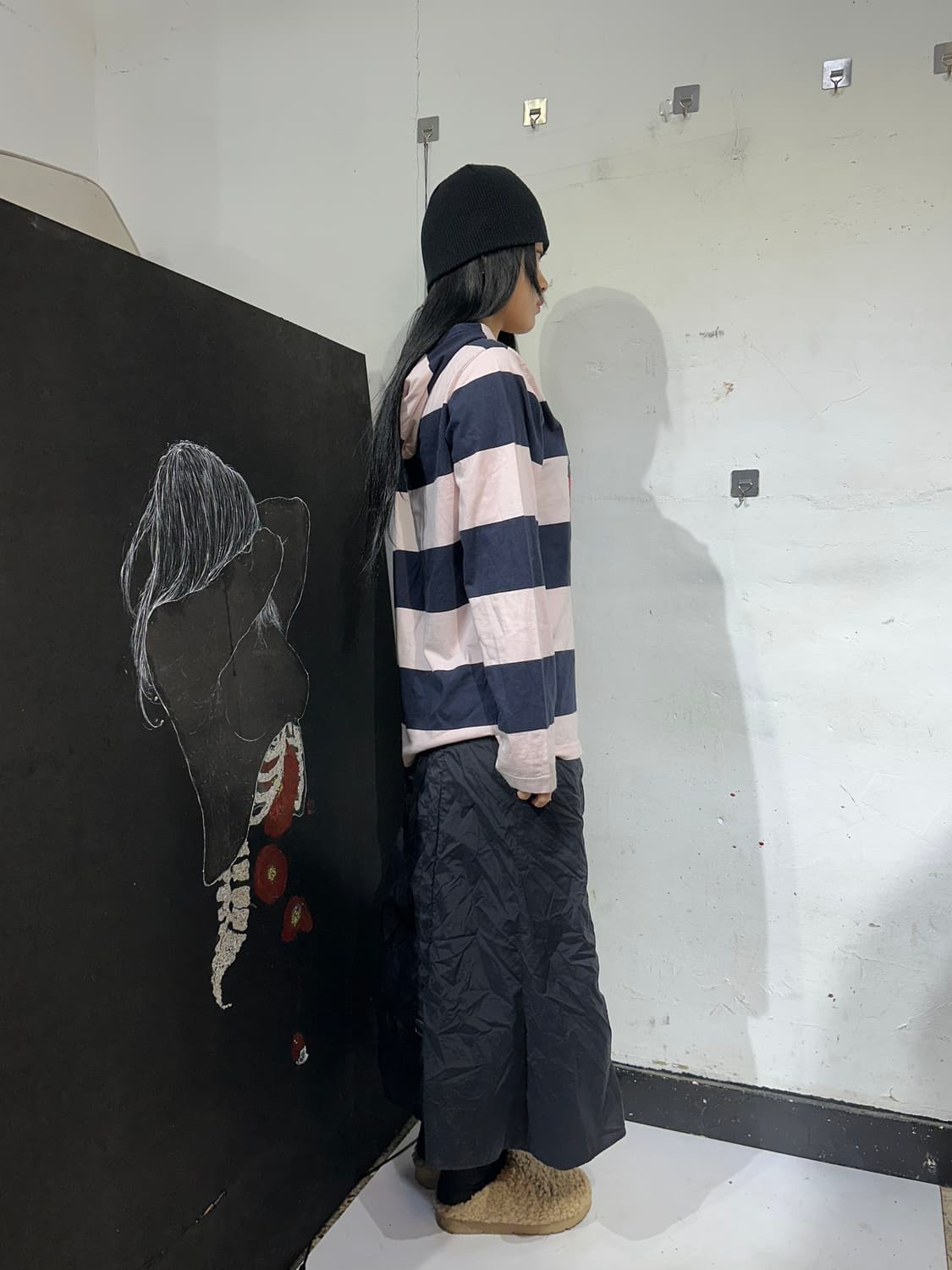 Nii 키치 스누피 프린팅 줄무늬 후드 L 상품이미지2