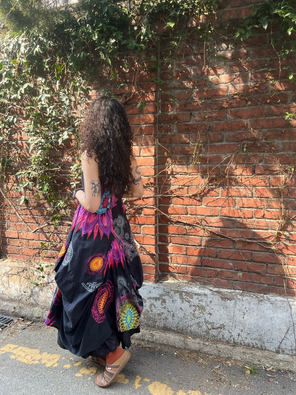 블랙 히피 에스닉 패턴 롱 원피스 상품이미지4