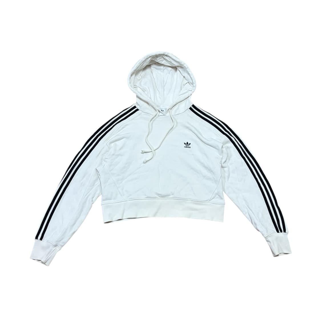 (W)아디다스 화이트 크롭 후드티 상품이미지1