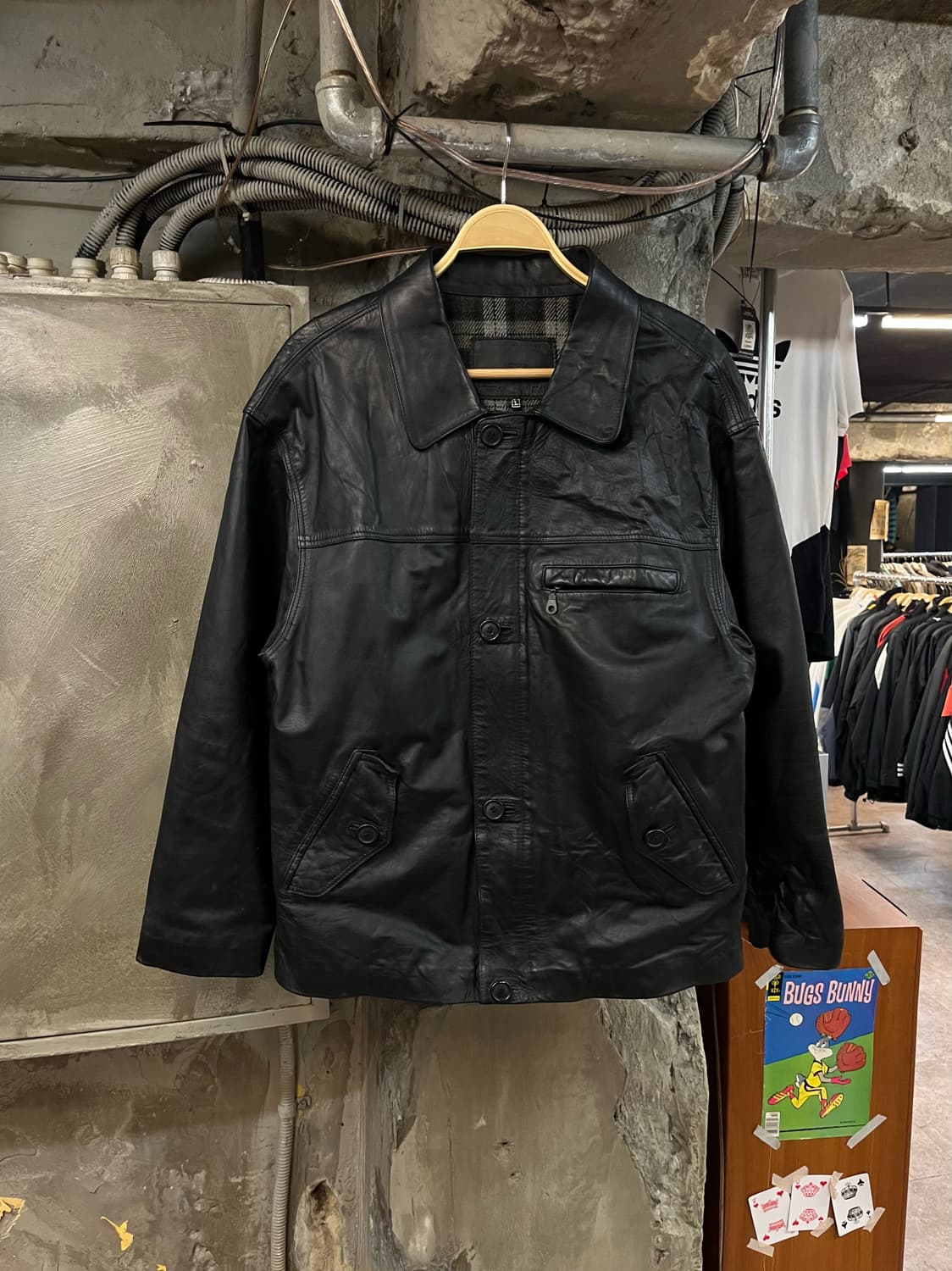 빈티지 레더 자켓 블랙 L #csz1978 상품이미지1