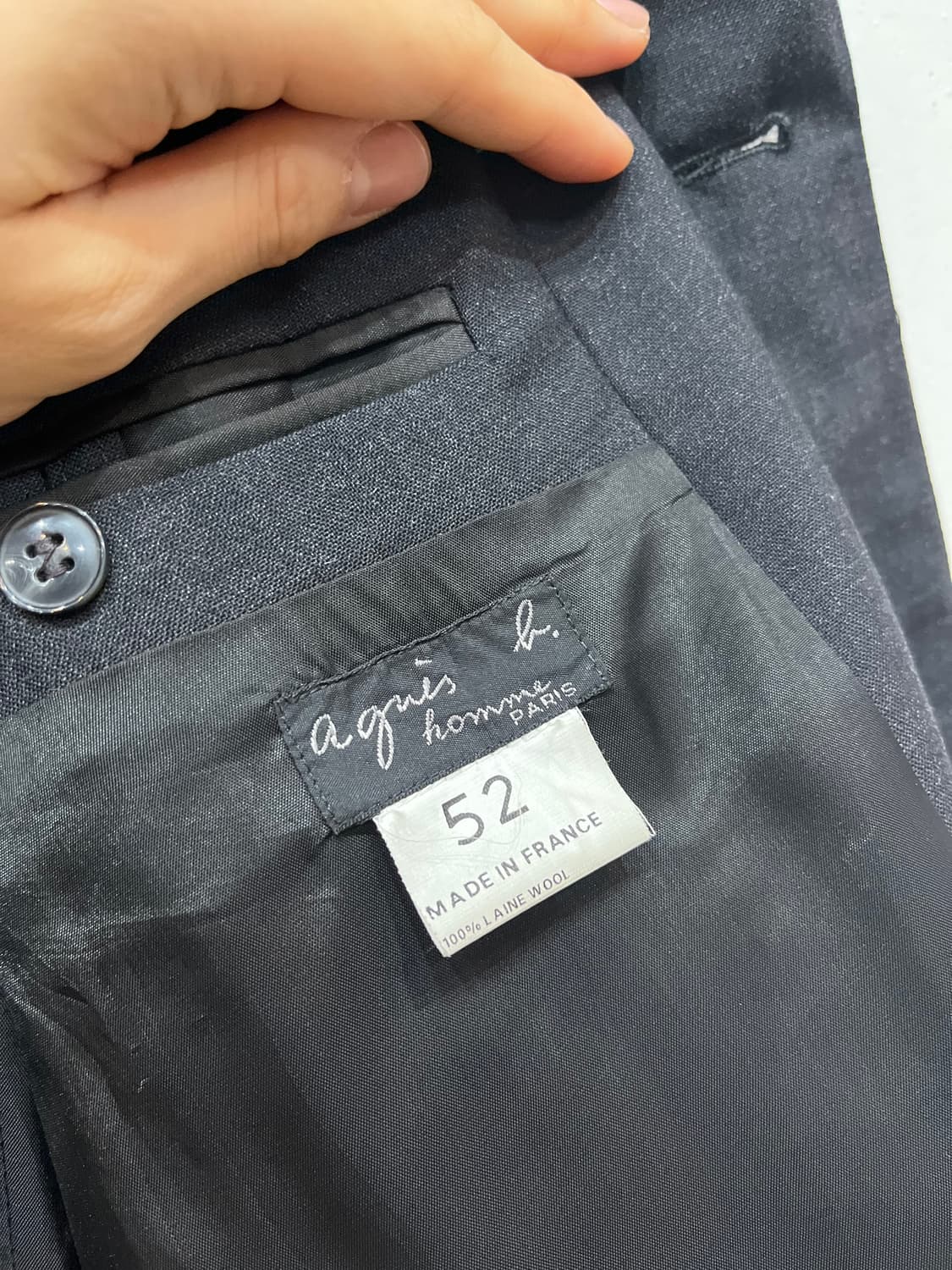 아네스베 옴므 퓨어울 3B 블레이저 자켓 Made in FRANCE 상품이미지3