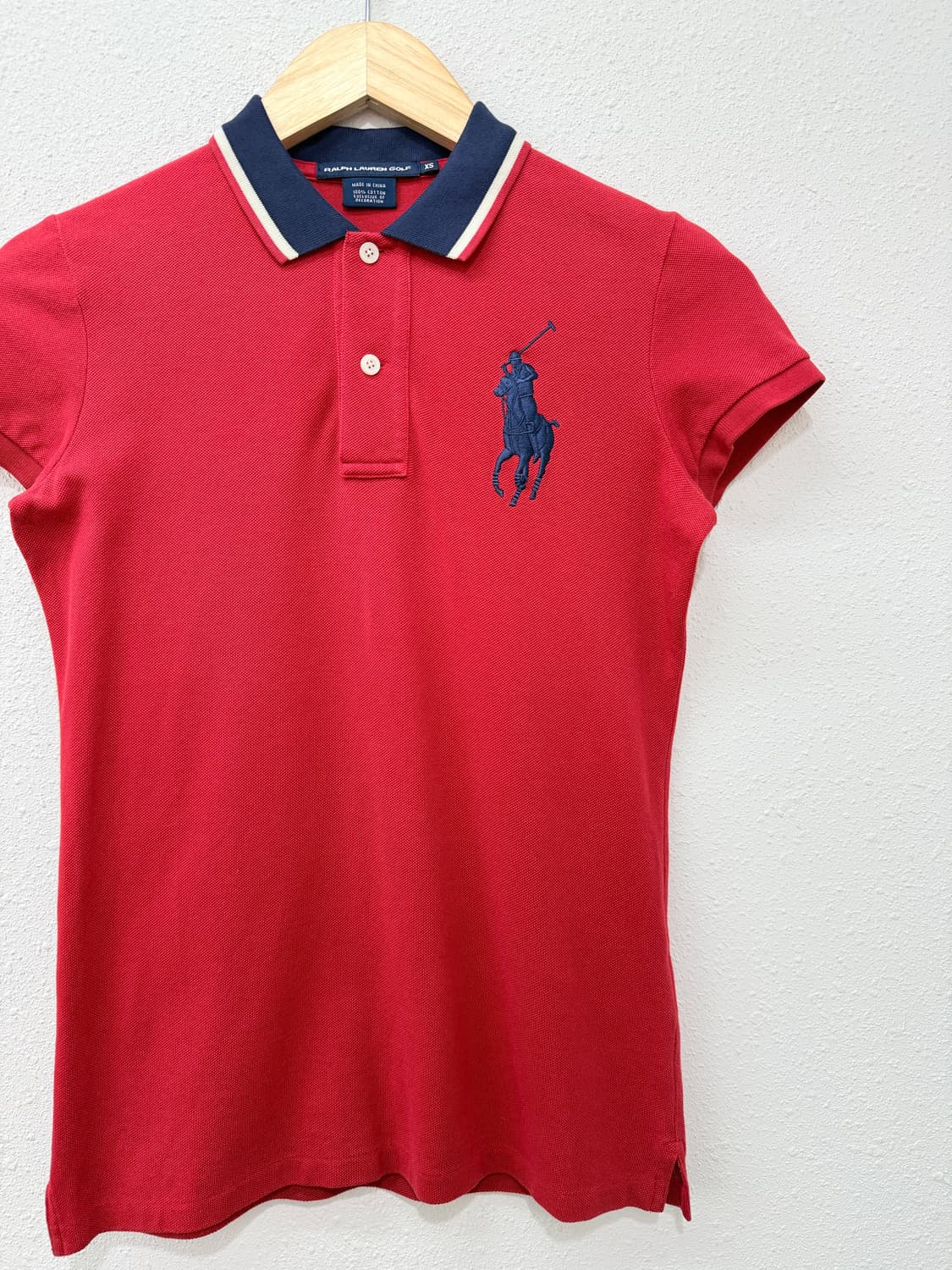 빈티지 Ralph Lauren 레드 패치 슬림 카라 반팔티 상품이미지3