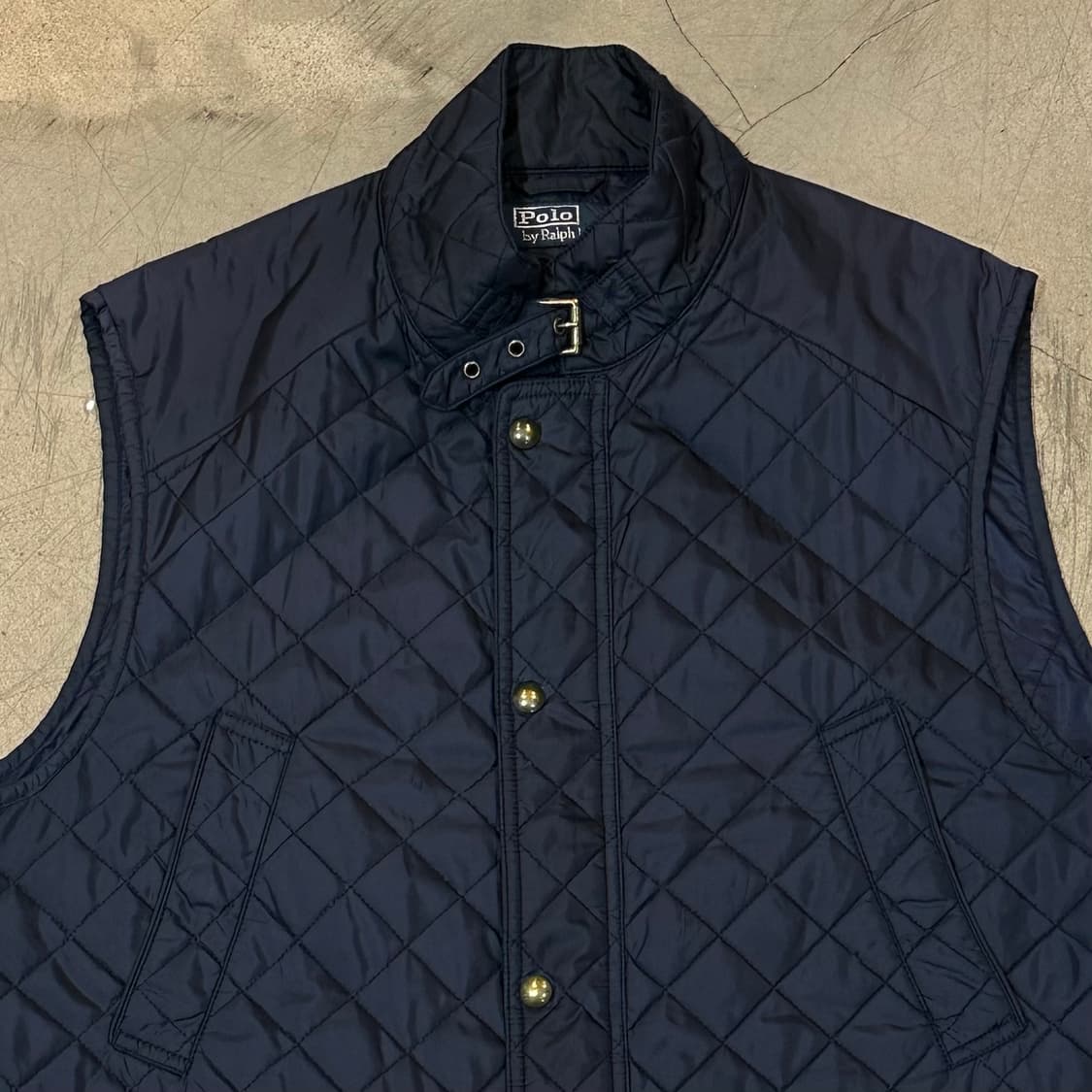L 폴로랄프로렌 넥버클 네이비 퀼팅 베스트 상품이미지1