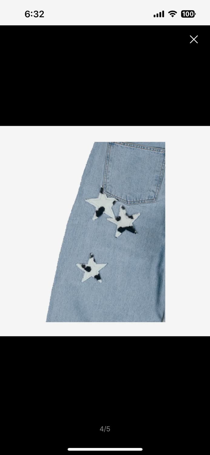 Ertr cow star denim pants loght blue 상품이미지4