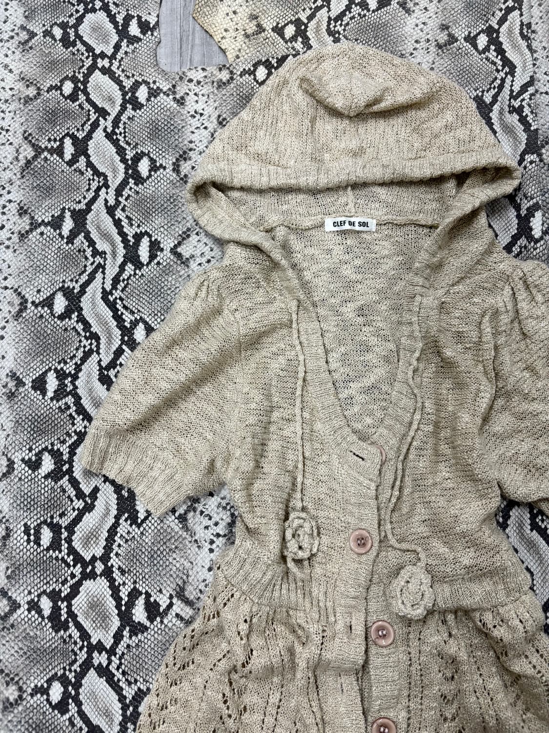 “Vintage” Ivory Hooded Mori Girl Mood Ca 상품이미지5