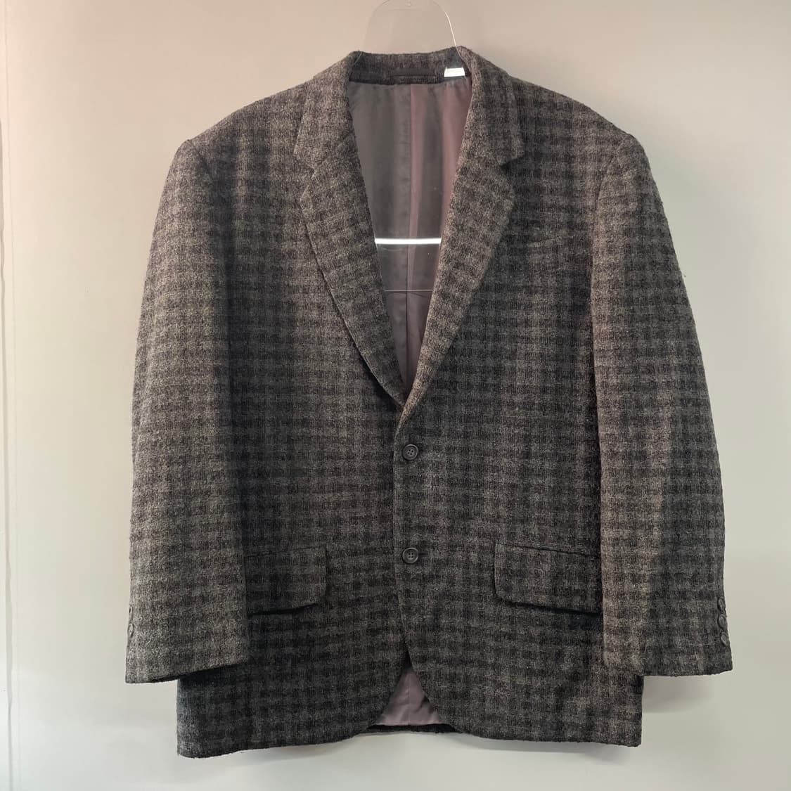 요지 야마모토 체크 울 블레이저 자켓 상품이미지1