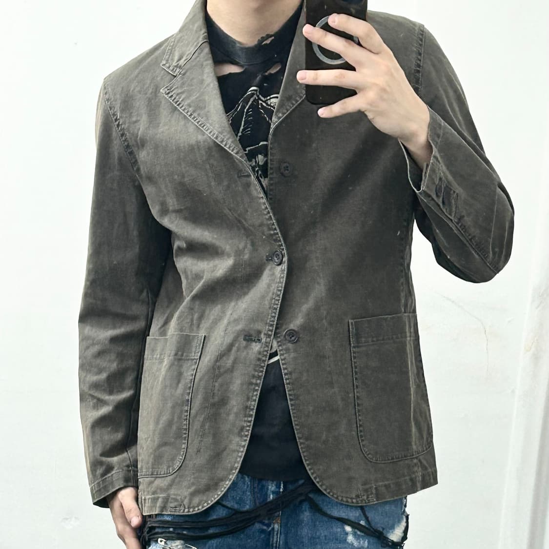 Tornado Mart 흑청 데님 블레이저 자켓 상품이미지3