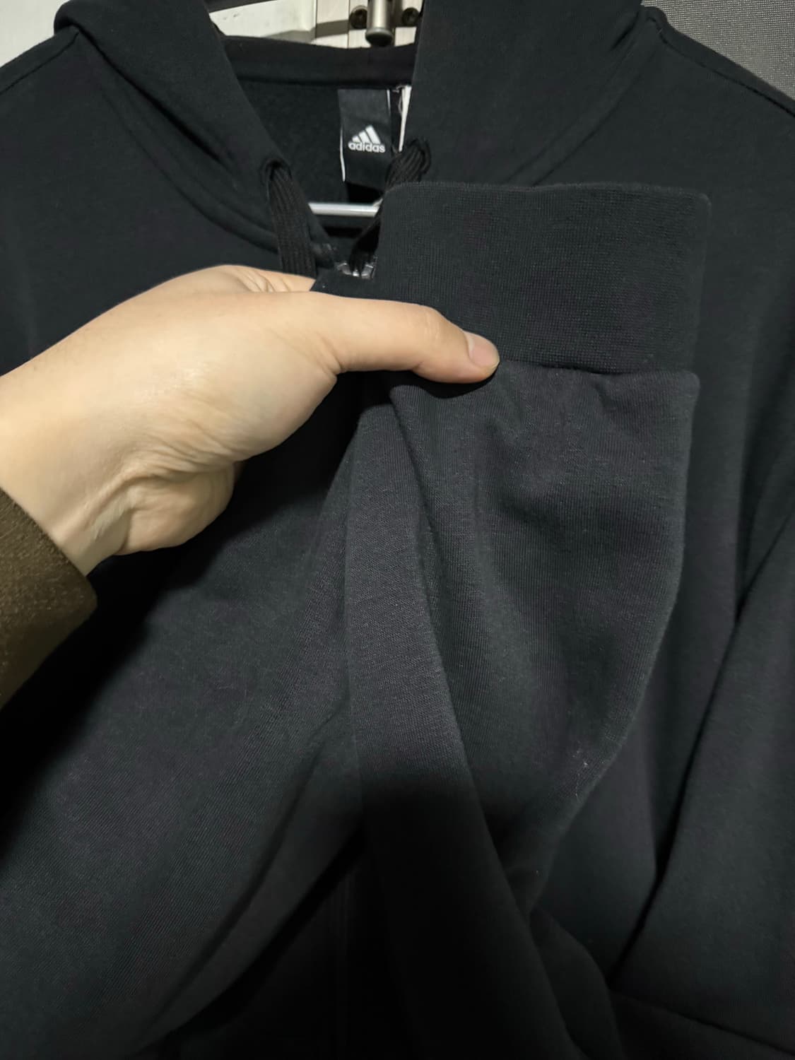 아디다스 블랙 기모 후드집업 xl 상품이미지4