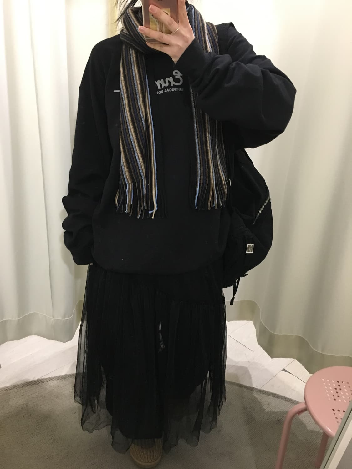 블랙 시스루 튤 스커트 상품이미지6