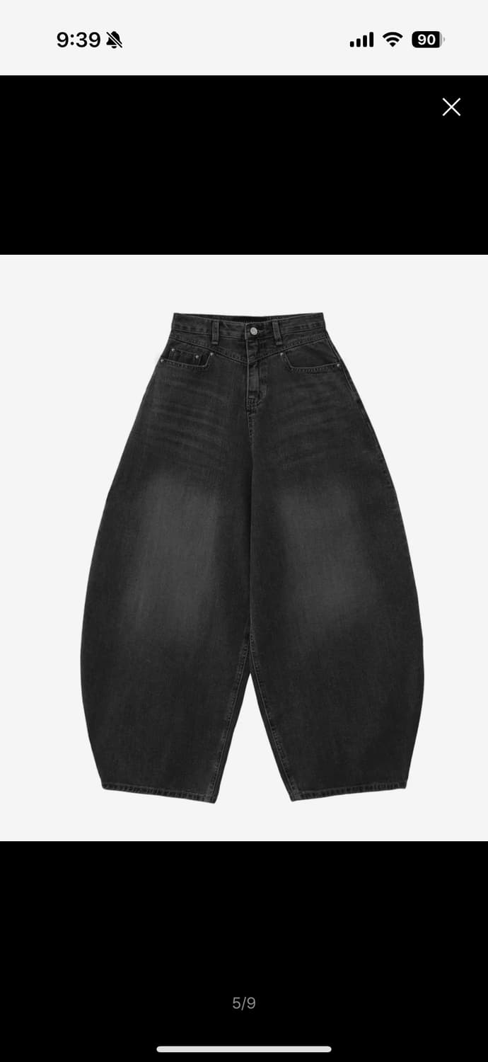 트리밍버드 프론트 요크 데님팬츠 블랙 1사이즈 상품이미지2