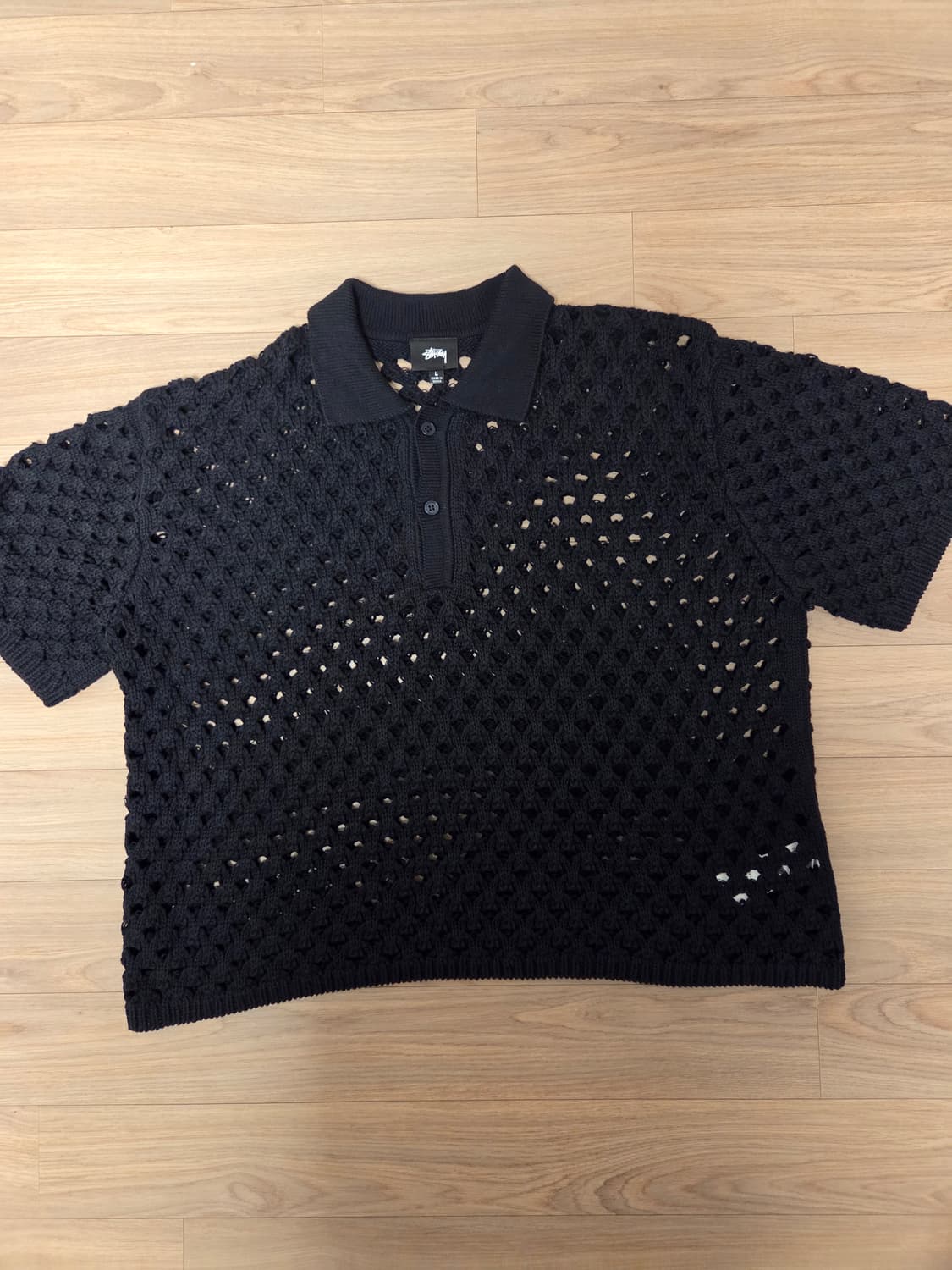 스투시 빅 메쉬 폴로 스웨터 L 상품이미지1