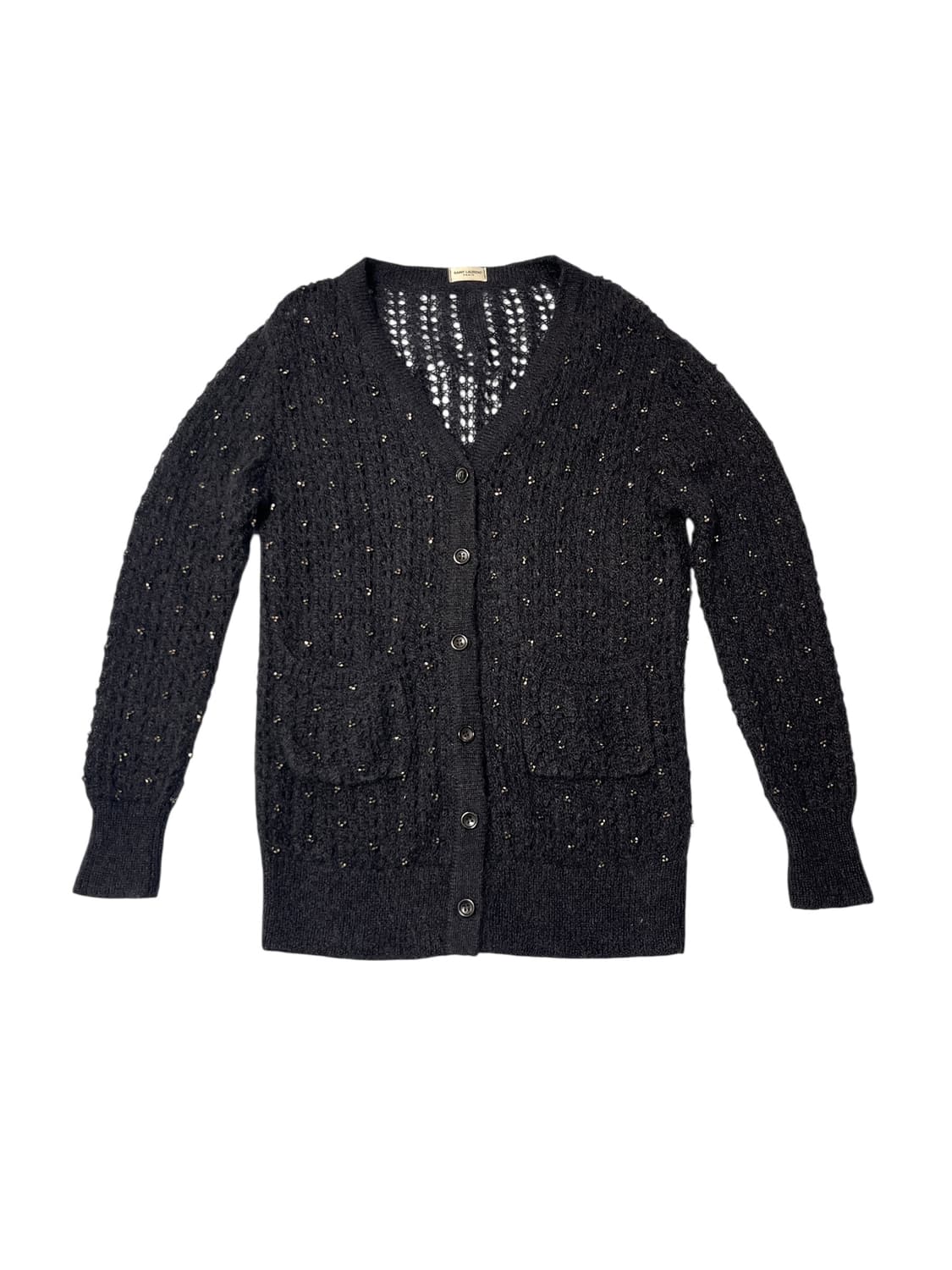 입생로랑 블랙 모헤어 가디건 상품이미지2