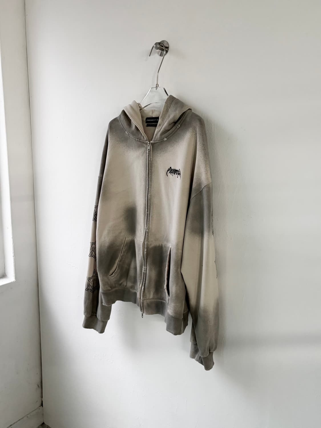 프로젝트 G/R 퓨리어스 로고 아플리케 집 후드 그레이 상품이미지3