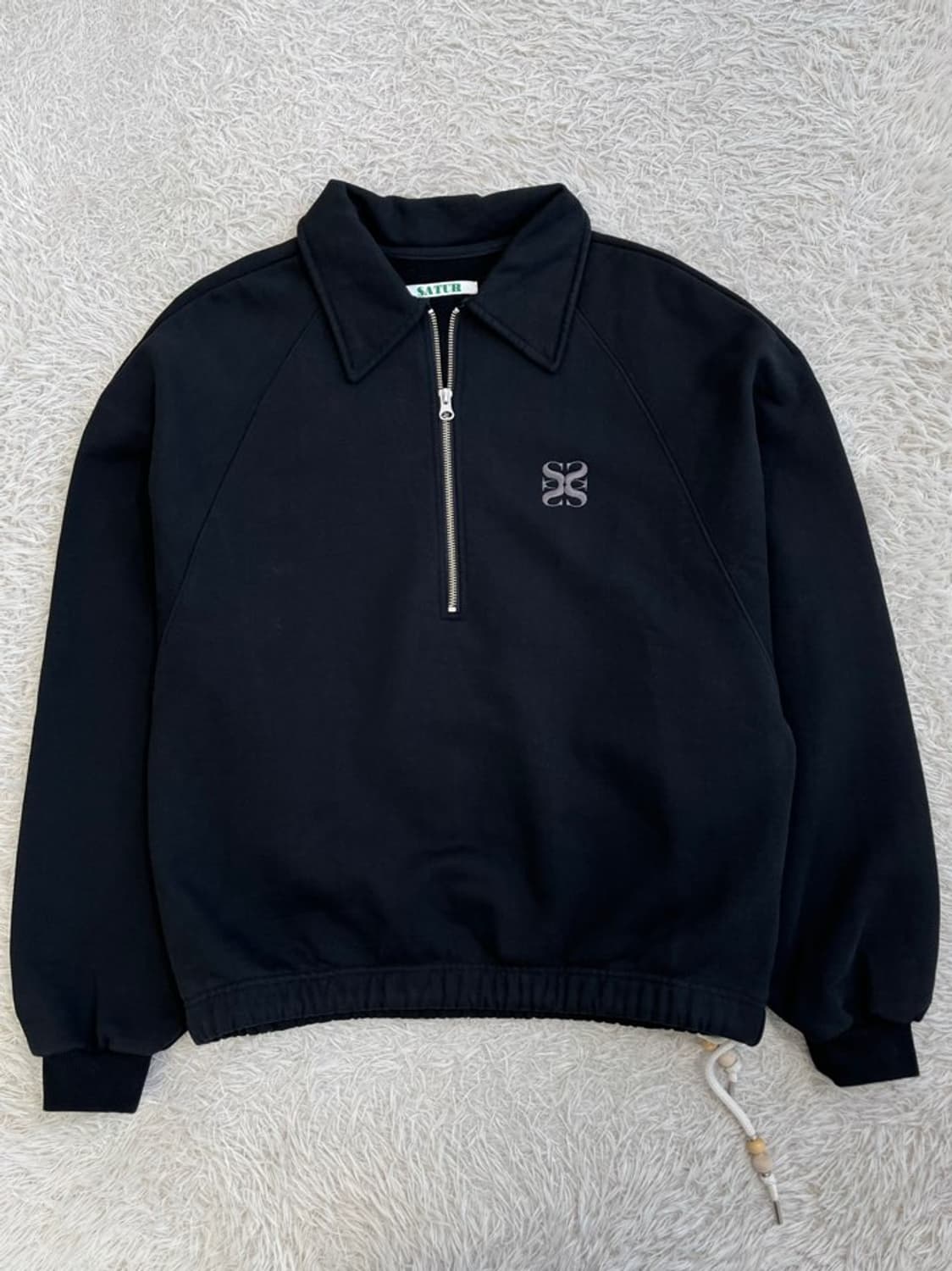 세터 아를 블랙 반집업 맨투맨/#3129 상품이미지1