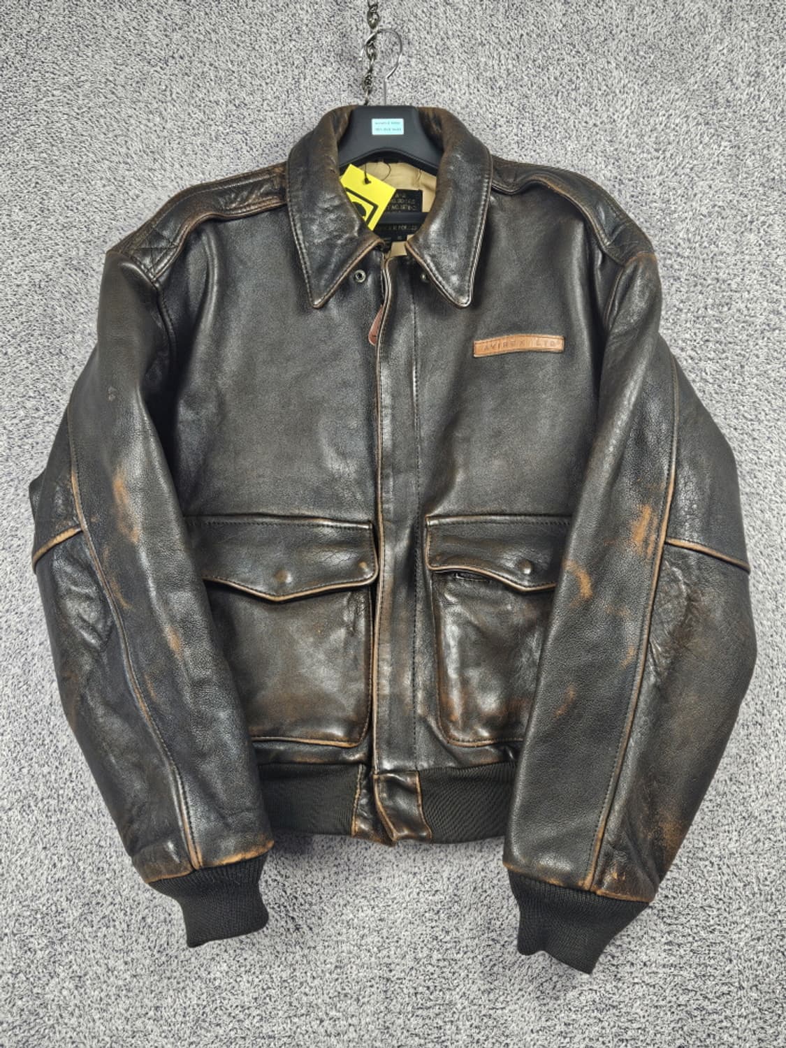 90's AVIREX 핀업걸 A-2 가죽 플라이트 자켓 (S)/10481 상품이미지3