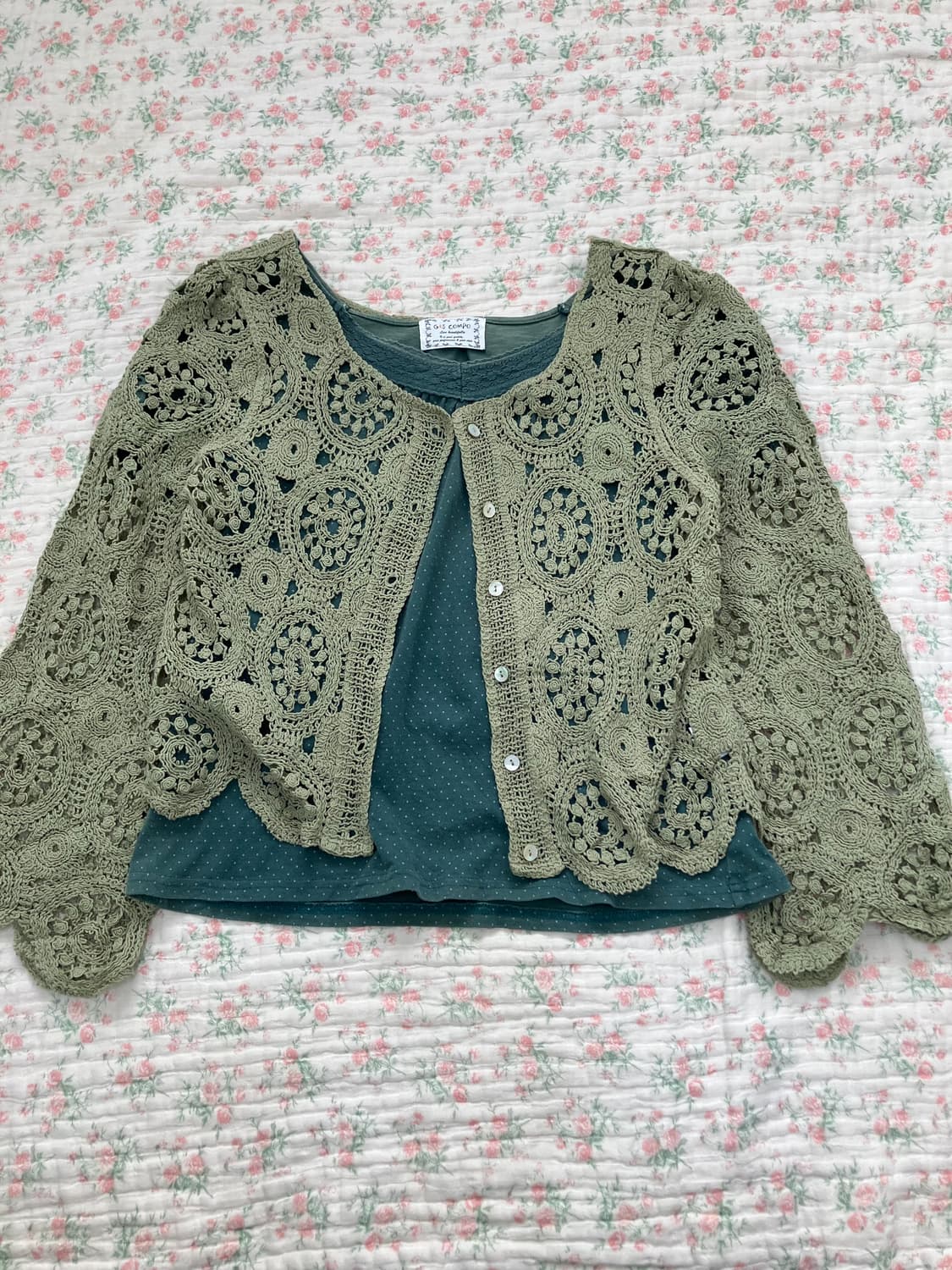 빈티지 민트 크로셰 볼레로 가디건 1119 모리걸 y2k 스트릿 갸루 펑 상품이미지10