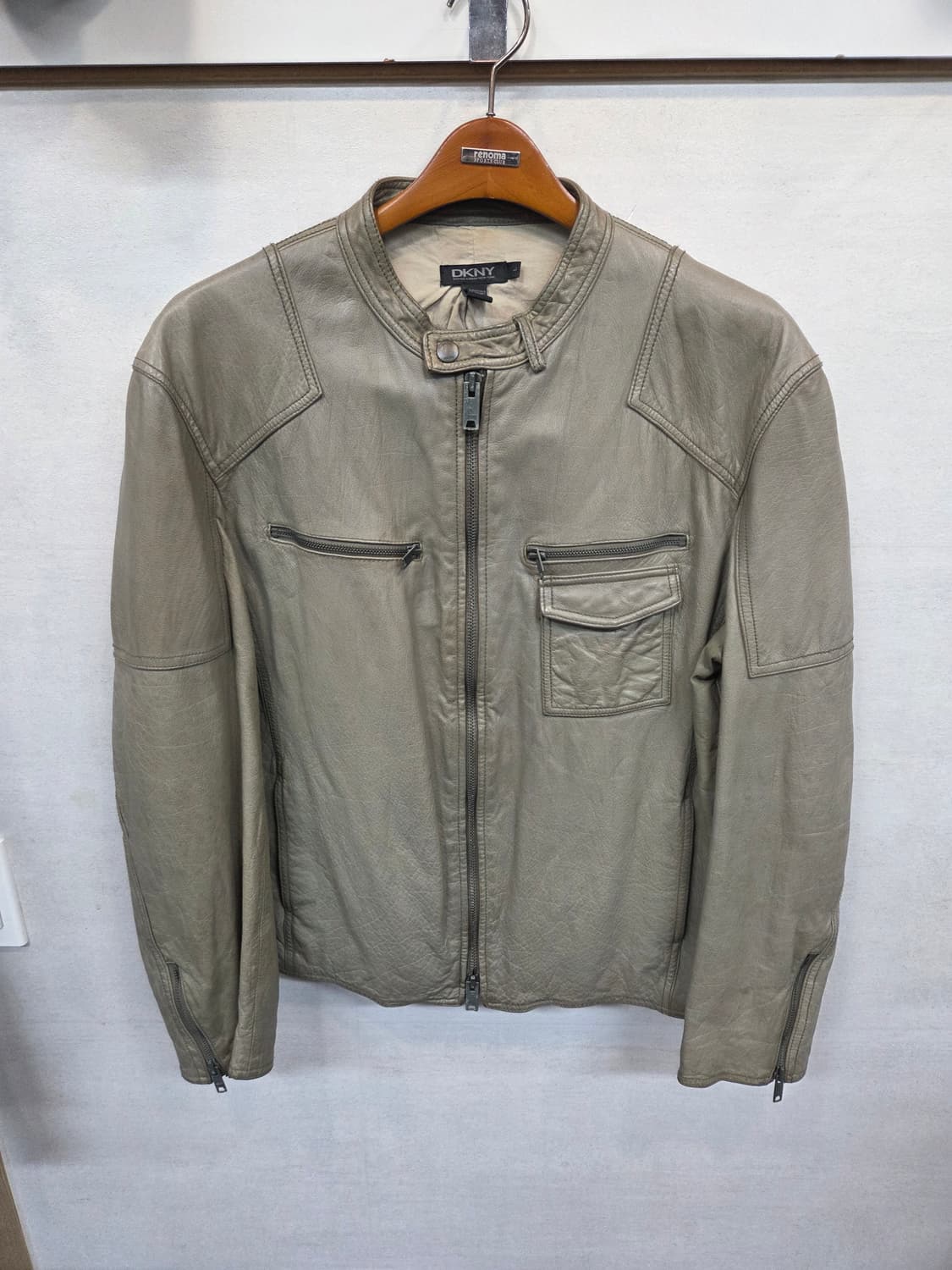 Dkny 빈티지 소가죽 투웨이 라이더 자켓 L 상품이미지1