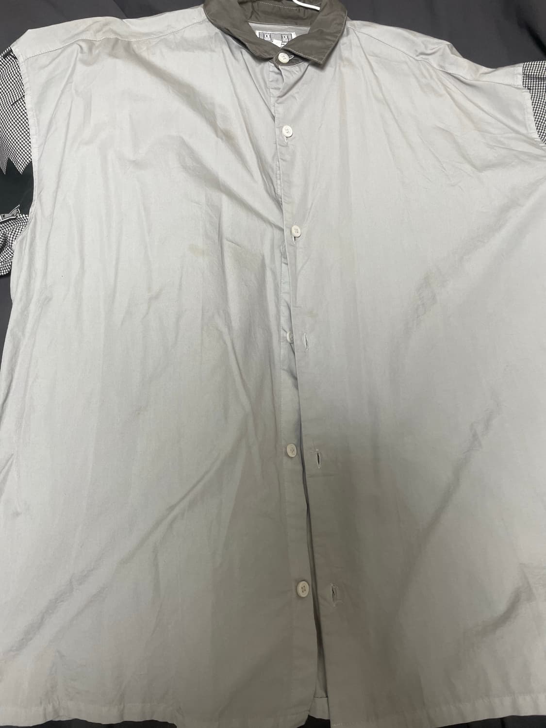 카브엠트 24FW 그리드 슬리브 빅 셔츠 그레이 상품이미지5