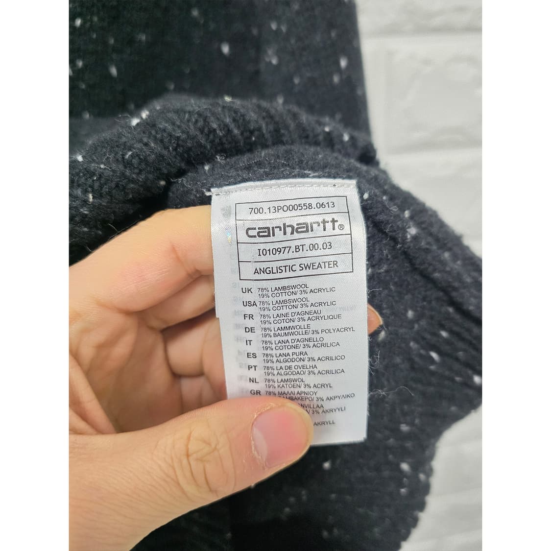 택포_ 칼하트 앵글리스틱 스웨터 블랙 S 상품이미지3