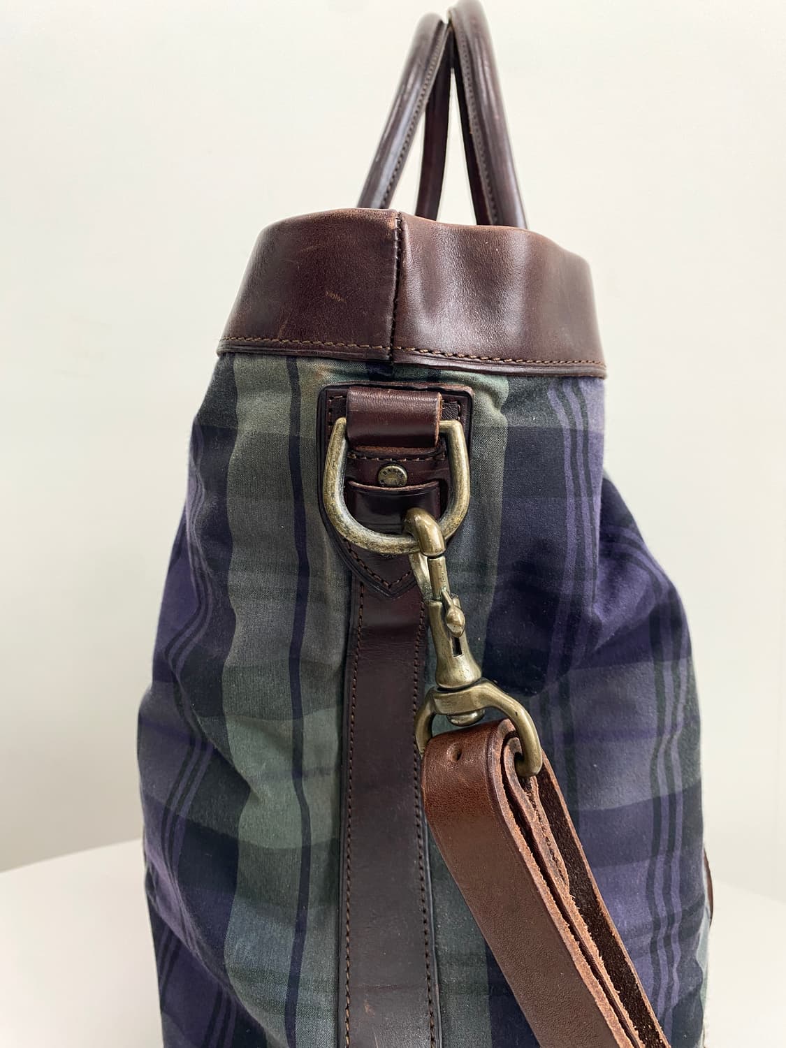 폴로 블랙와치 왁스 코튼/레더 투웨이 토트백 상품이미지5