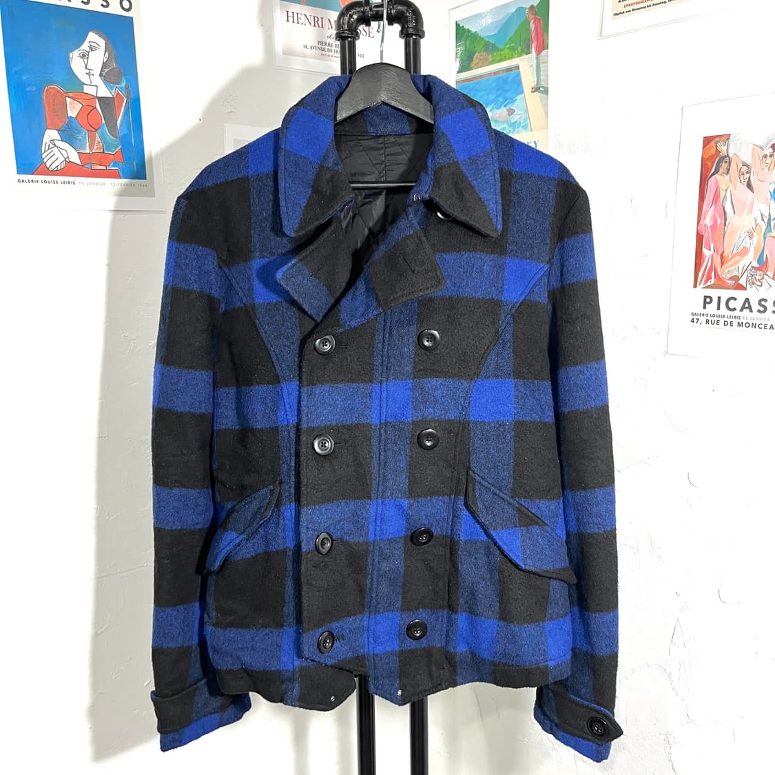 PPFM 빅체크 더블버튼 펑크 코트 상품이미지1