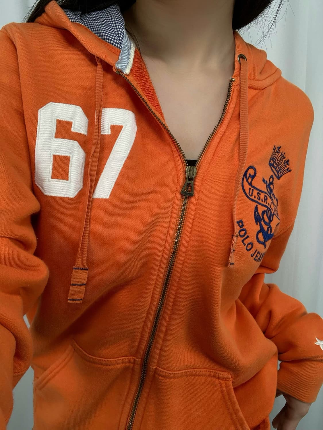 폴로진스 오렌지 후드집업 상품이미지1