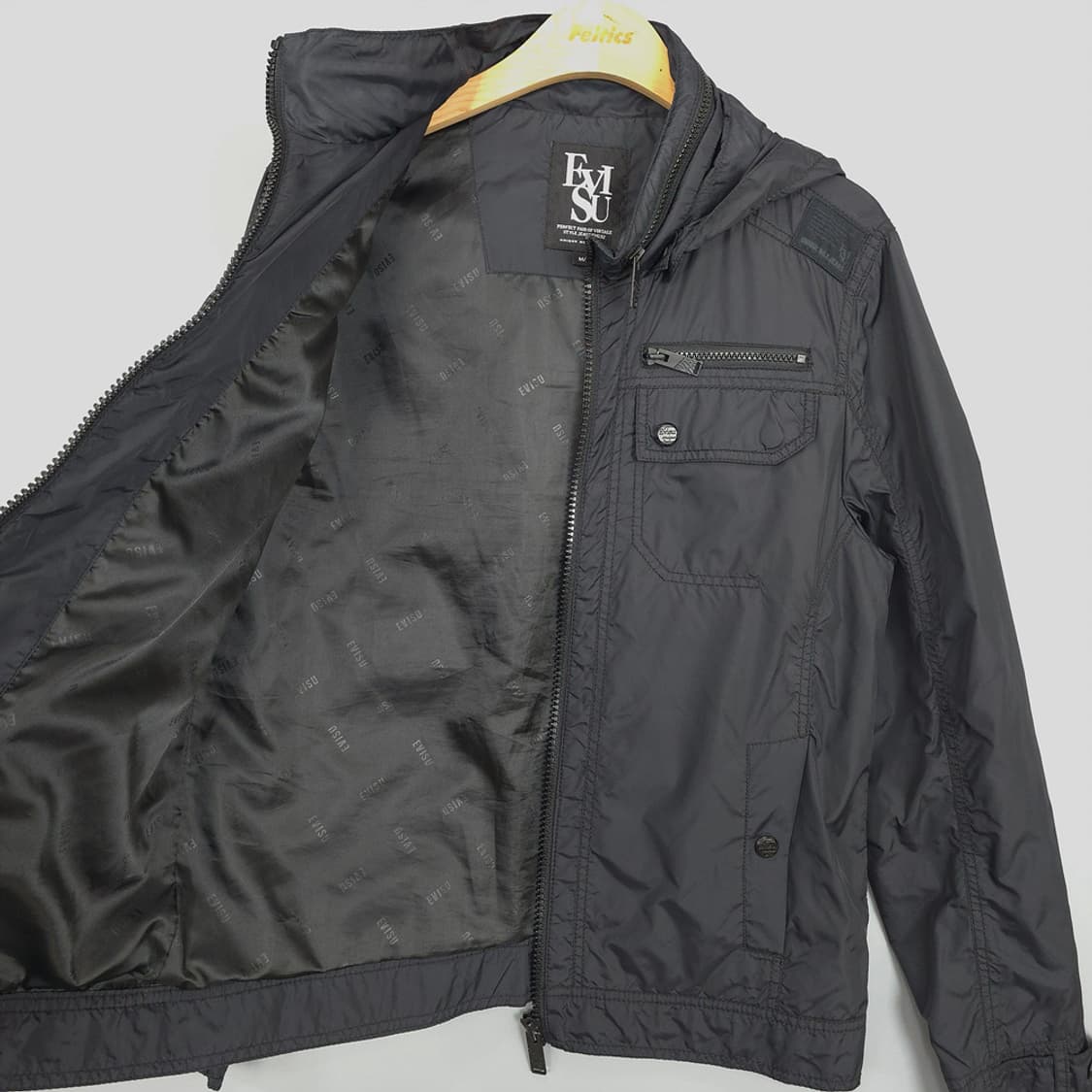 에비수 EVISU 후드 포켓 집업 블랙 M 상품이미지7