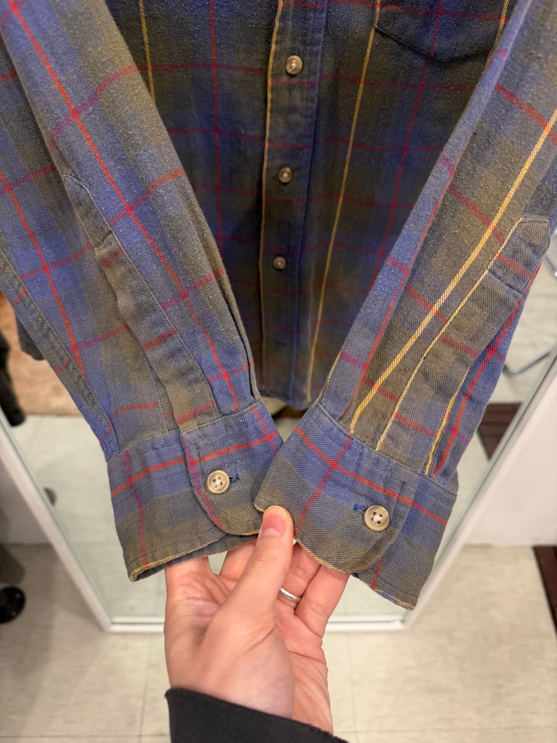 80s Woolrich 울리치 빈티지 코튼 플란넬 체크 셔츠 상품이미지3