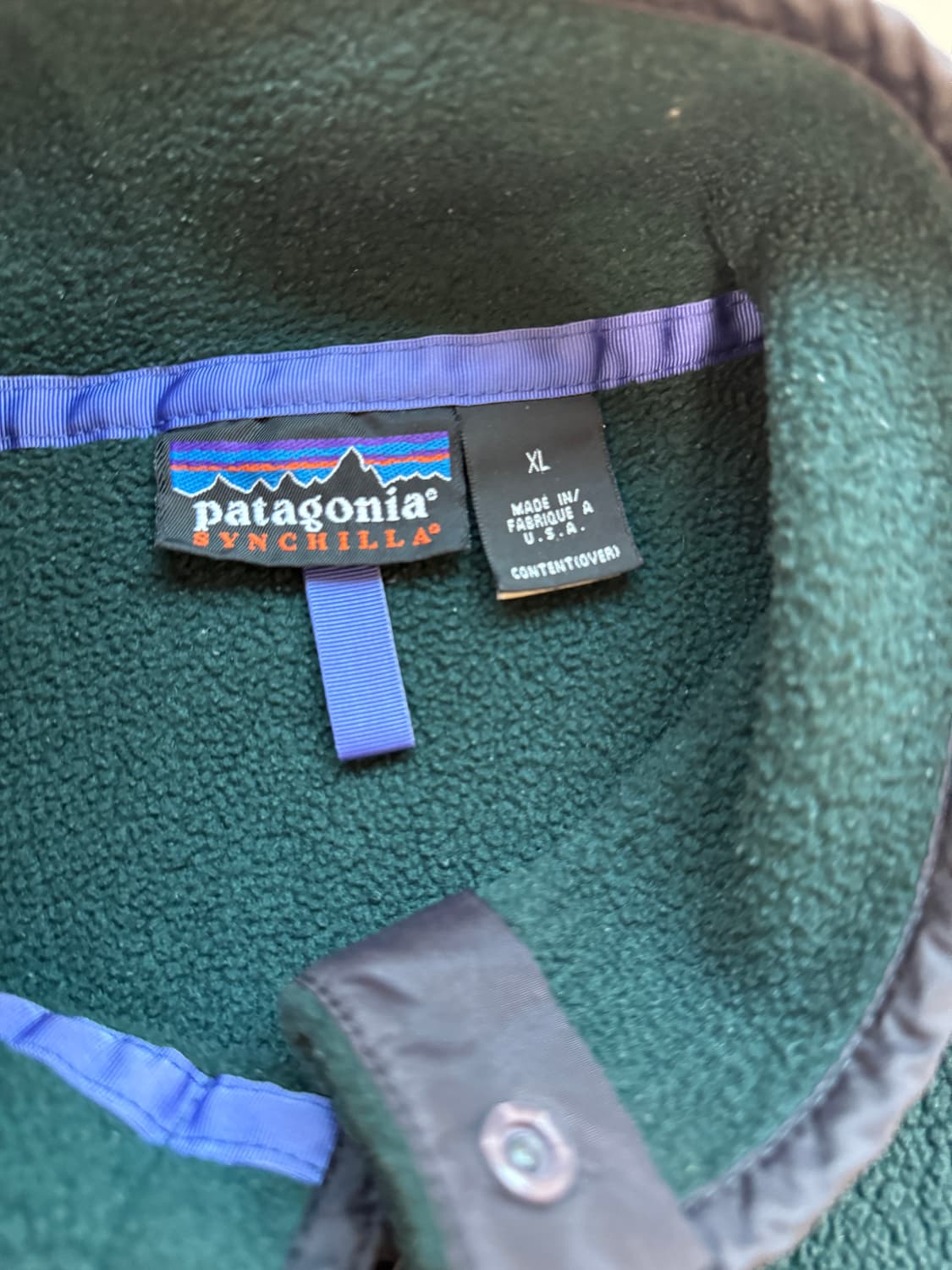 90s USA 파타고니아 신칠라 스냅-T 헌터 그린 상품이미지6