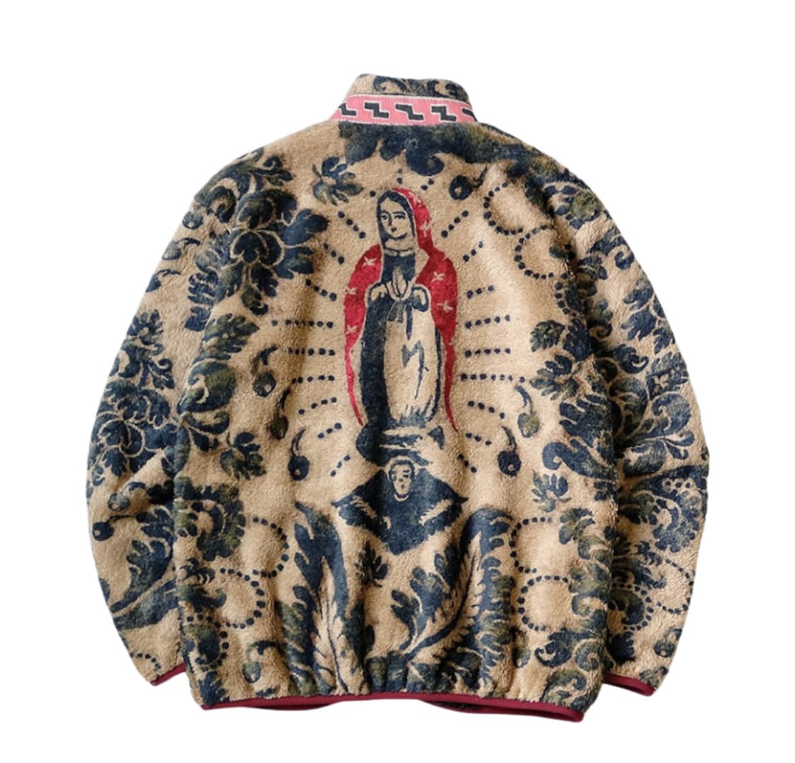 (3) 캐피탈 다마스크 패턴 마리아 플리스 후리스 집 블루종 베이지 상품이미지1