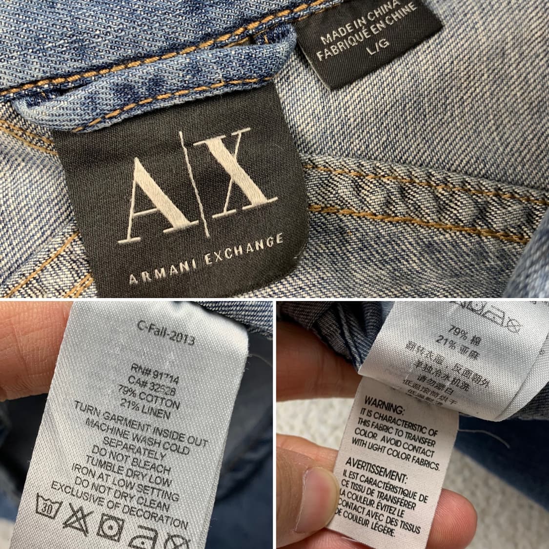 아르마니 익스체인지 투포켓 웨스턴 데님셔츠 상품이미지6