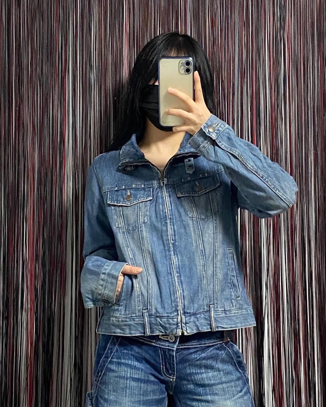 Japan) 데님 하이넥 집업 ✔️𝙎𝙞𝙯𝙚 상품이미지3