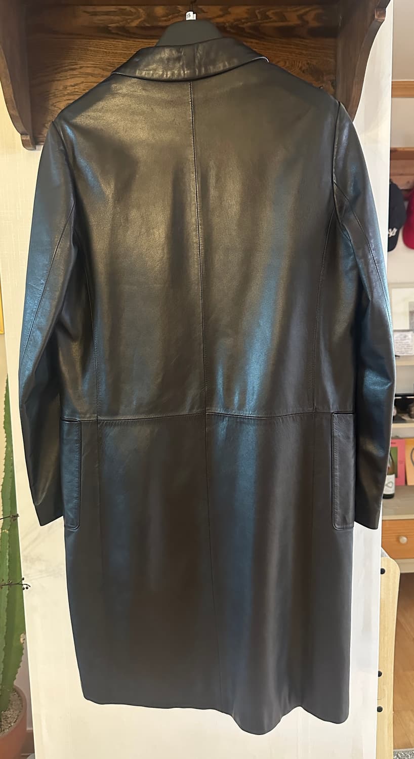 구호 KUHO 블랙 가죽 코트 (44) 상품이미지2