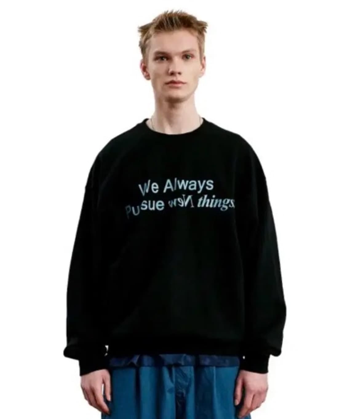 라이풀 검정색 맨투맨 2사이즈 상품이미지5