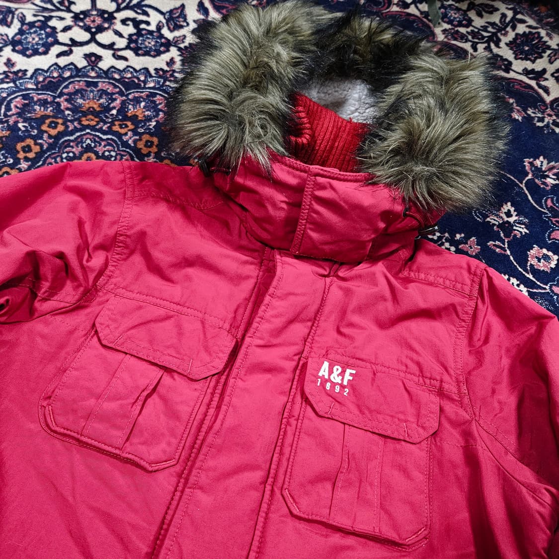 아베크롬비 라쿤퍼 양털 멀티포켓 점퍼 L size 상품이미지2