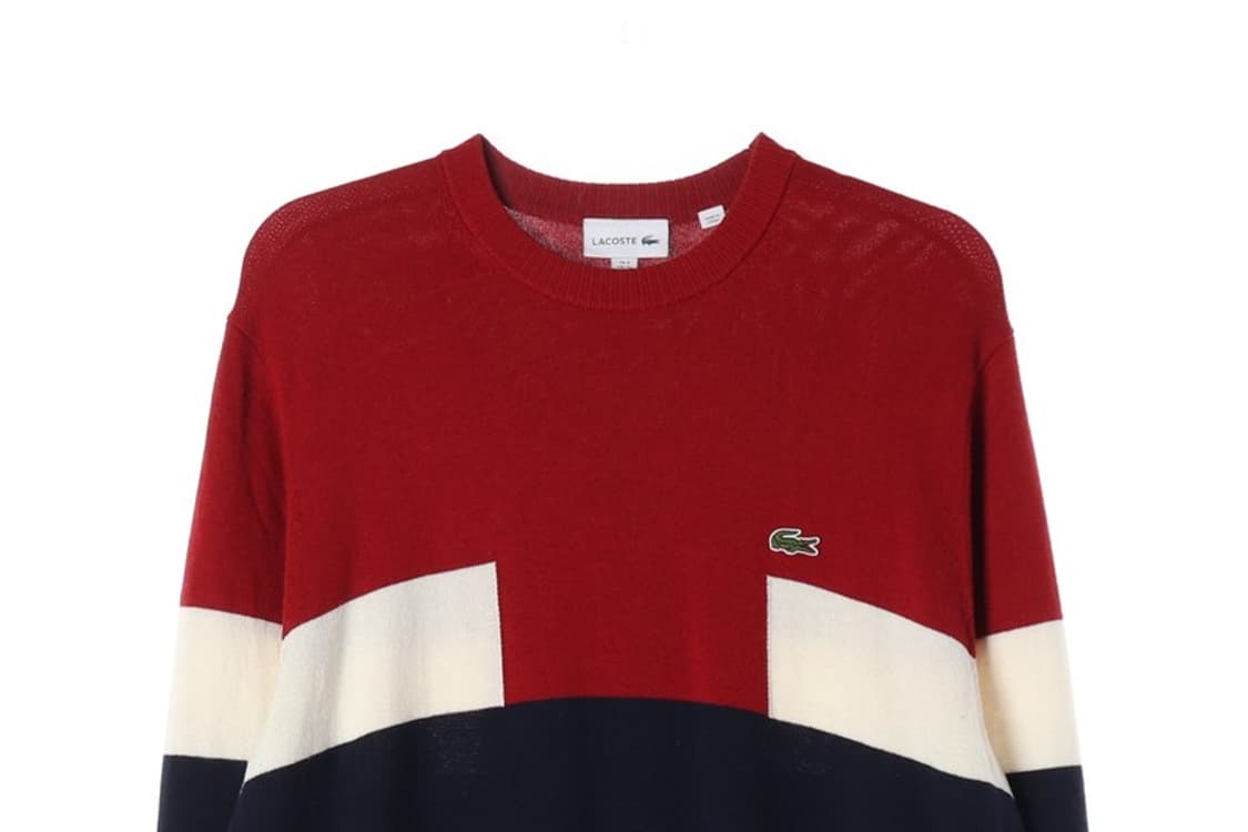 라코스테 컬러블록 울 혼방 라운드넥 니트 6 상품이미지3