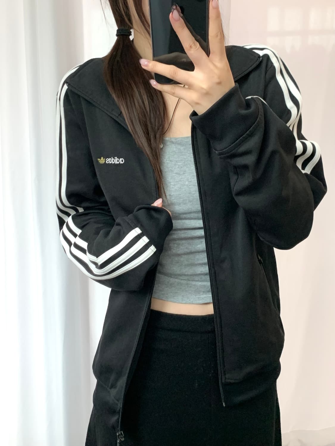 Adidas 아디다스 블랙 베켄바우어 로고 트랙탑 상품이미지3