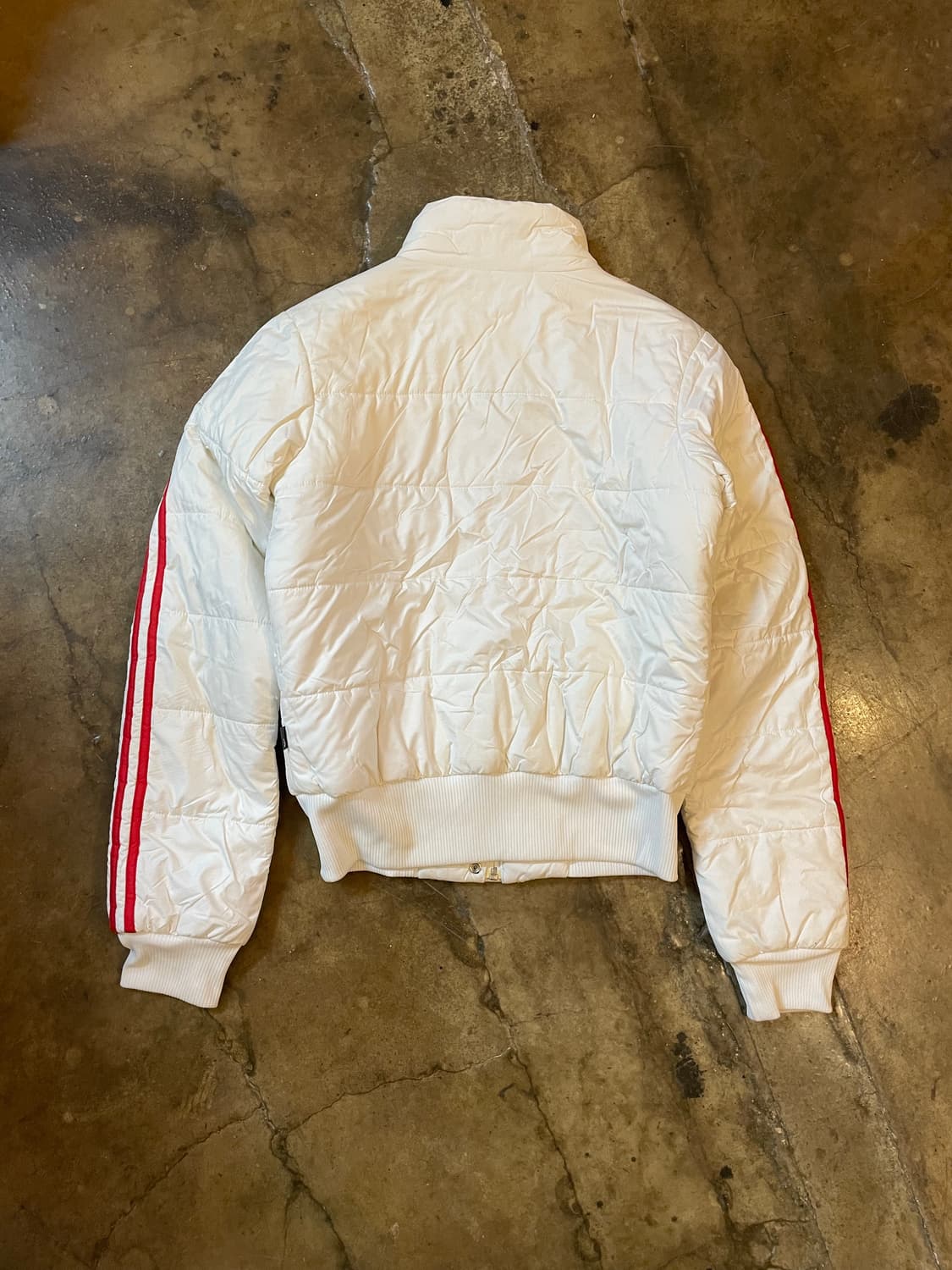 아디다스 y2k 레어 화이트 레드 숏 패디드 자켓 상품이미지6
