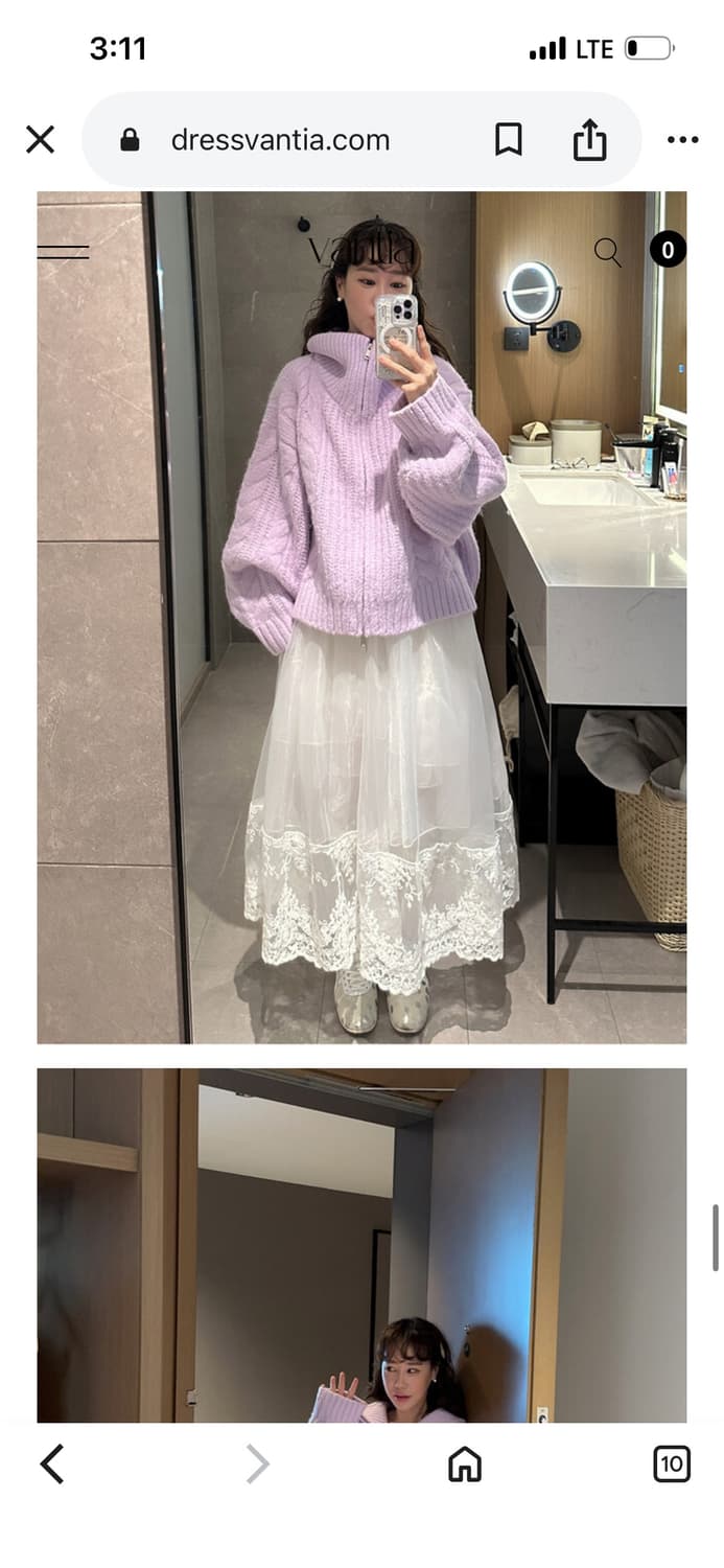 드레스반티아 레이스 레이어드 롱스커트 샤스커트 오간자 웨딩스냅 셀프웨딩 상품이미지3