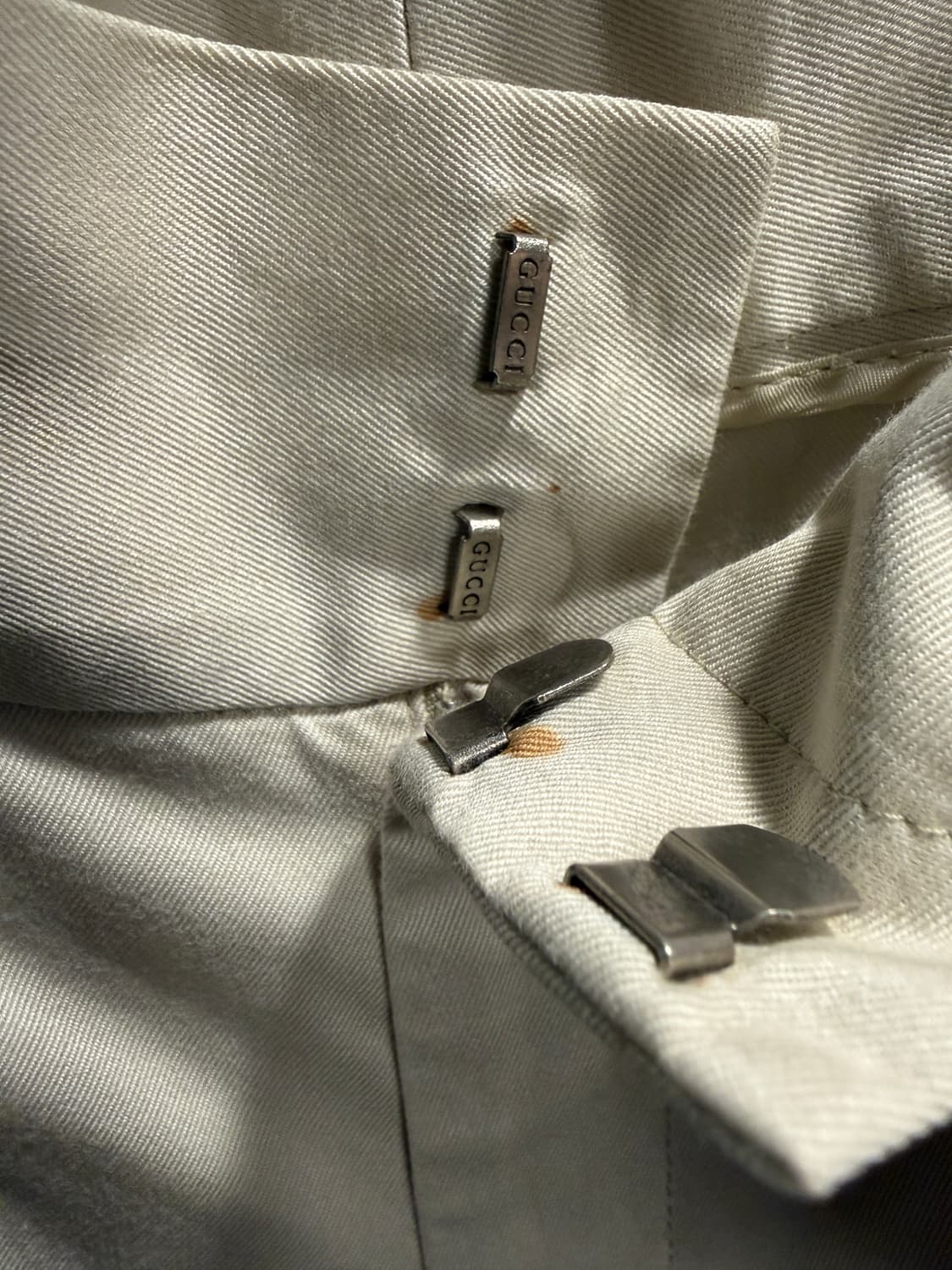 구찌 코튼 테일러드 슬랙스 아이보리 38 상품이미지6