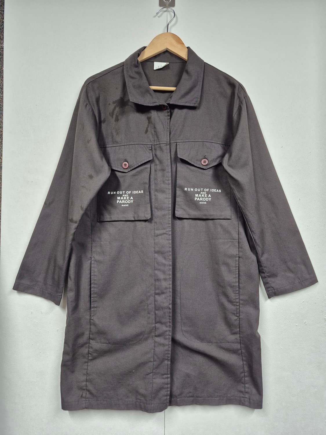 챠콜 경량 롱 자켓 상품이미지1