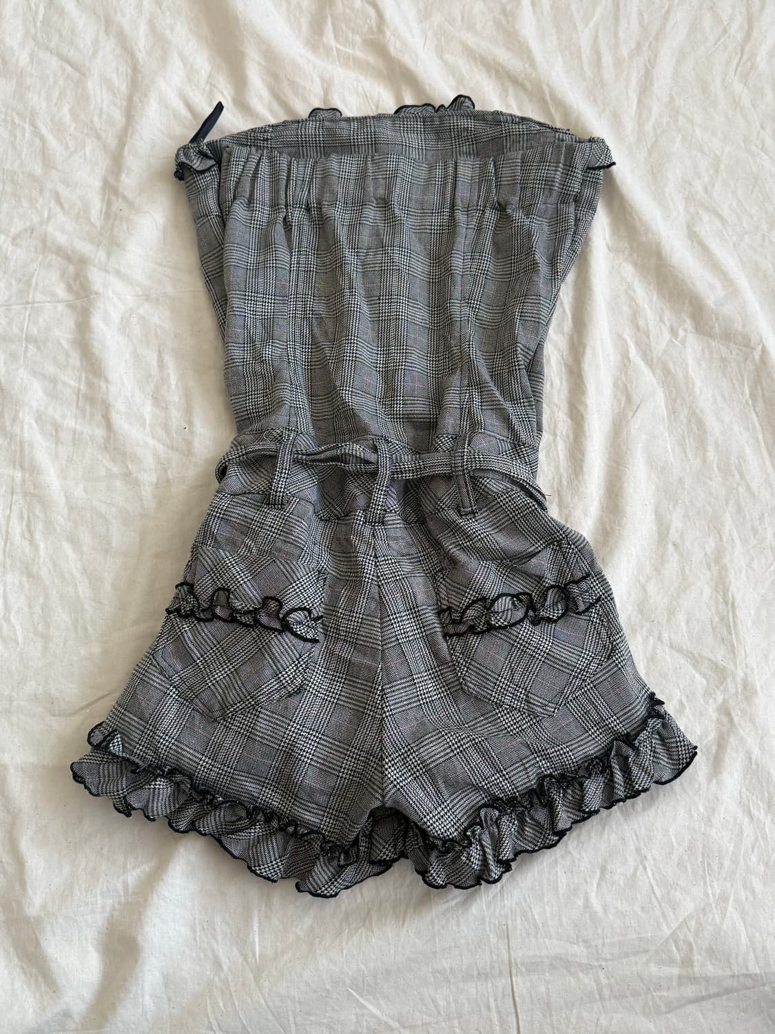 고갸루 러블리 프레피 로리타 체크 점프슈트  상품이미지5