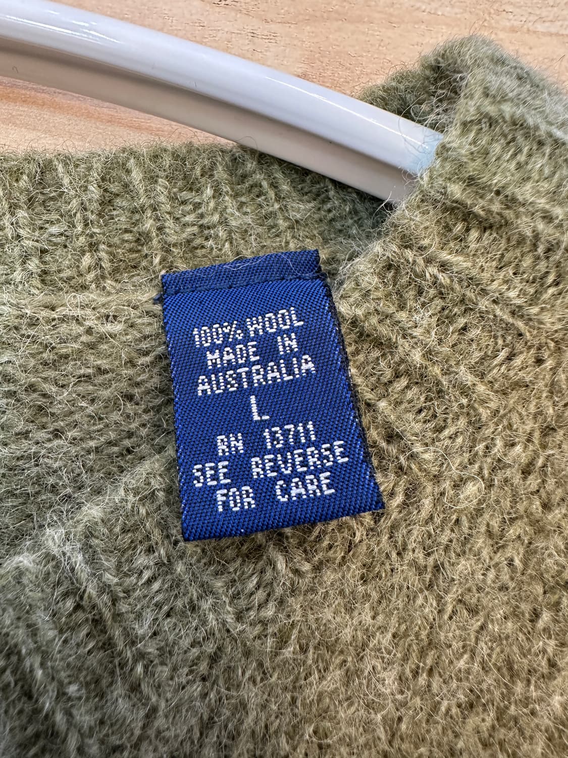 L) karen scott 호주 퓨어 울 카키 플라워 가디건 상품이미지4