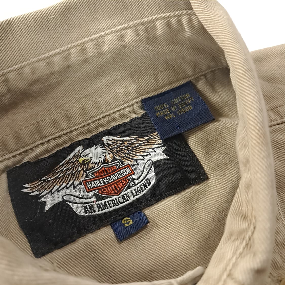 CK230 S 할리데이비슨 90s 샌드베이지 반팔 셔츠 남방 상품이미지3