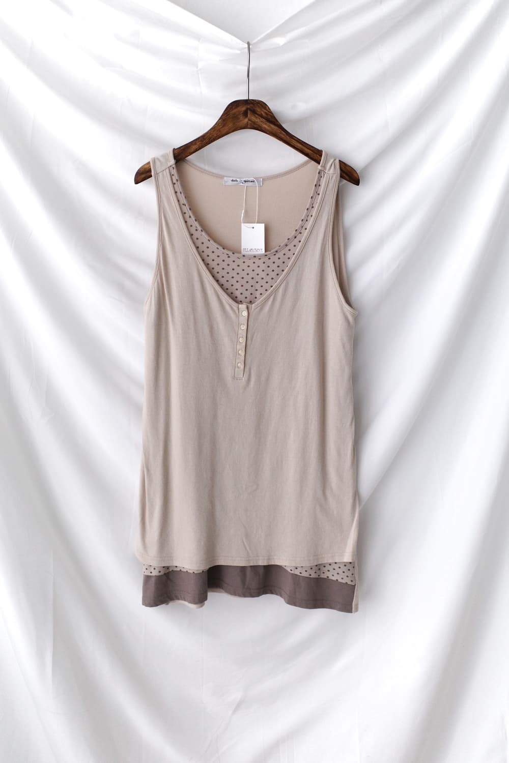 frill half T + dot sleeveless one-piece 상품이미지7