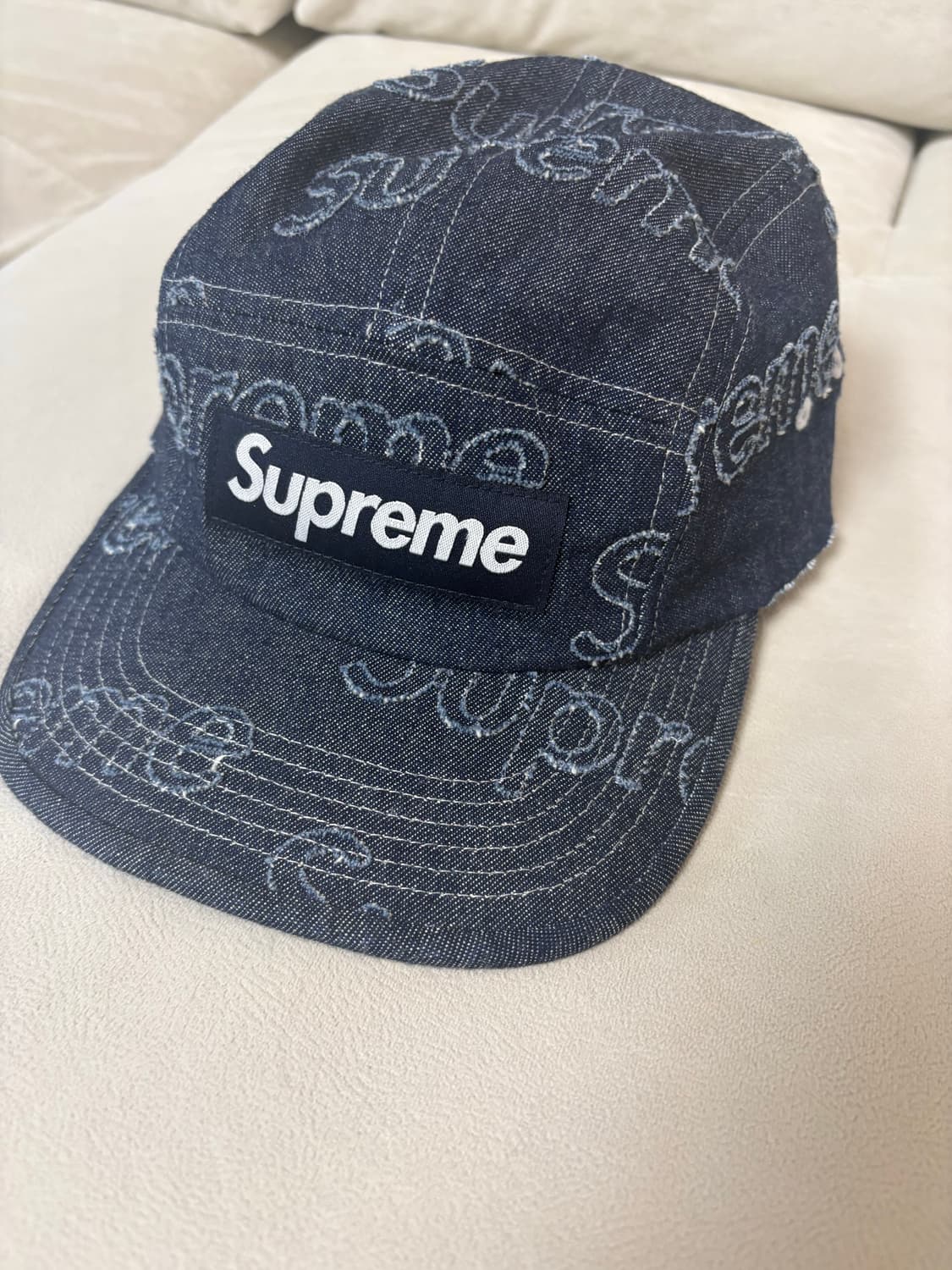 슈프림 레이저드 데님 캠프캡 네이비 🧢👖 상품이미지3