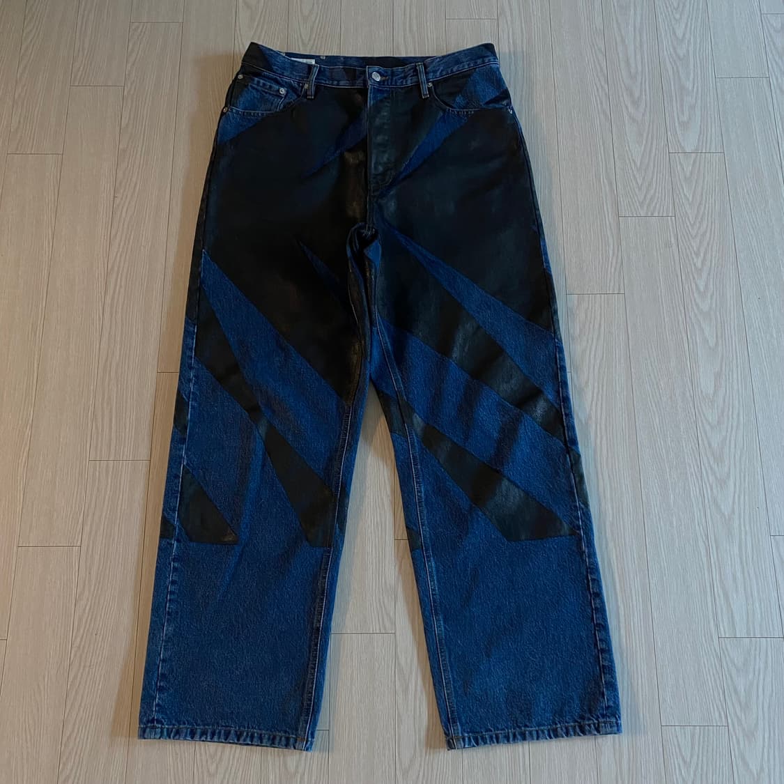 [34] 드리스 반 노튼 pine 데님 사선 페인팅 상품이미지1